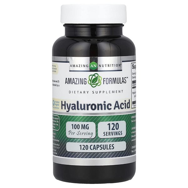 Suplemento de Ácido Hialurônico 100 mg 120 Cápsulas - Amazing Nutrition