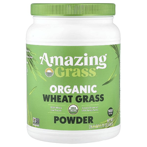 Suplemento de Grama de Trigo Orgânica Wheat Grass em Pó 800 g - Amazing Grass