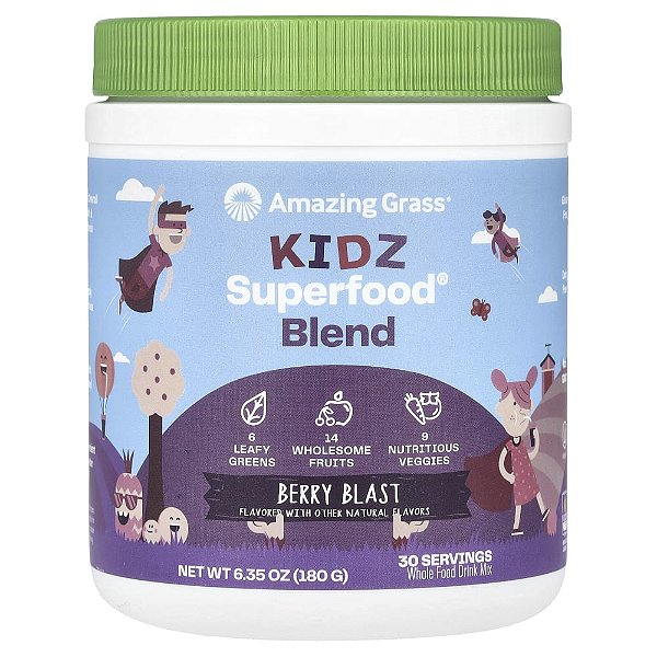 Suplemento Infantil Kidz Superfood Sabor Frutas Silvestres 180 g - Amazing Grass