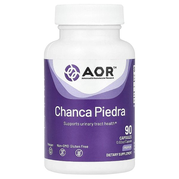 Suplemento de Quebra-Pedra Chanca Piedra 500 mg 90 Cápsulas - Advanced Orthomolecular Research AOR