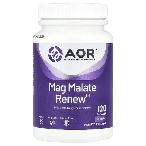 Suplemento de Malato de Magnésio Mag Malate Renew 120 Cápsulas - Advanced Orthomolecular Research AOR