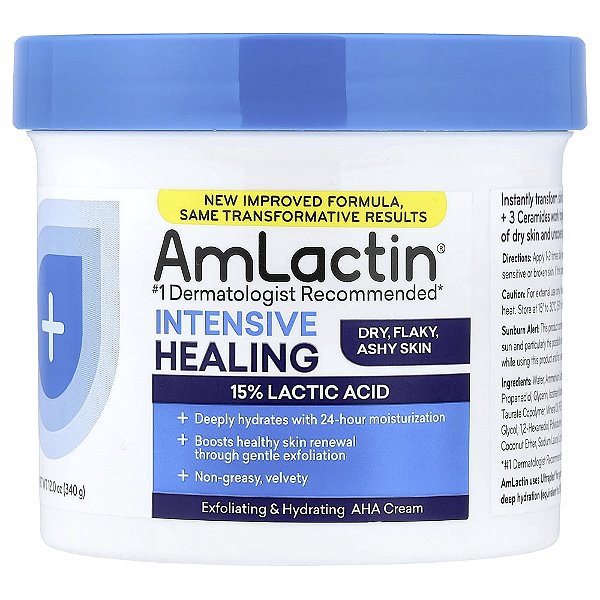 Creme Corporal Esfoliante e Hidratante Intensive Healing Cream AHA 340 g - AmLactin