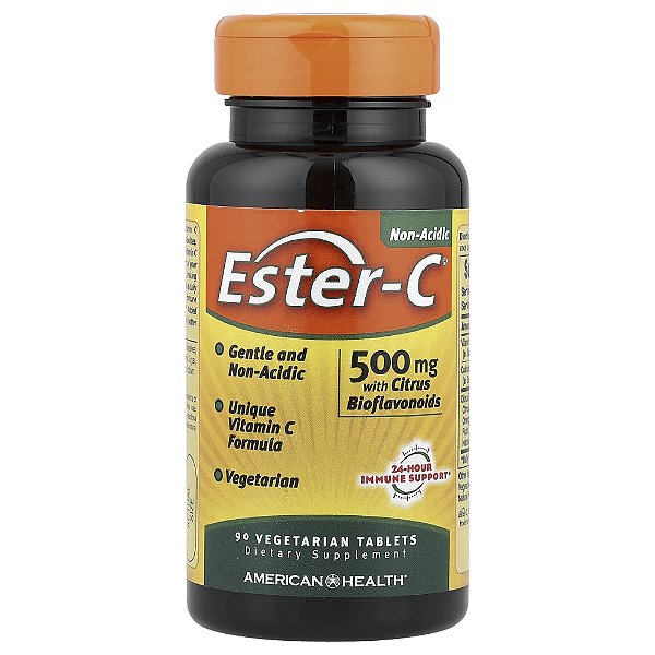 Suplemento de Vitamina C Ester-C com Bioflavonoides Cítricos 500 mg 90 Comprimidos Vegetarianos - American Health