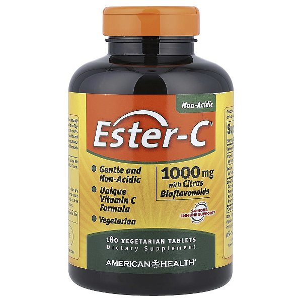 Suplemento de Vitamina C Ester-C com Bioflavonoides Cítricos 500 mg 180 Comprimidos Vegetarianos - American Health