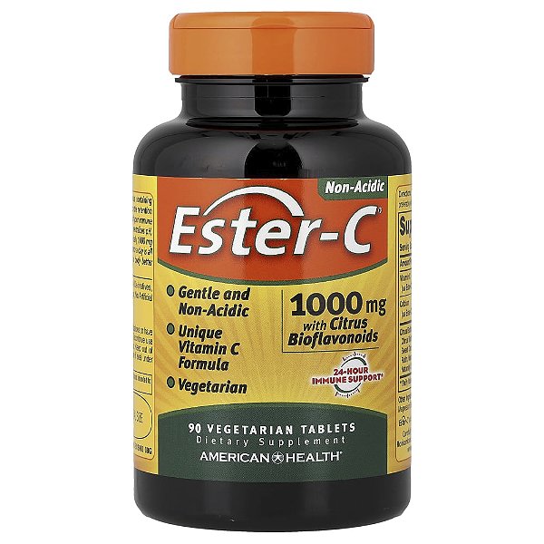 Suplemento de Vitamina C Ester-C com Bioflavonoides Cítricos 1000 mg 90 Comprimidos Vegetarianos - American Health
