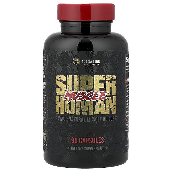 Suplemento Anabólico Natural SuperHuman Muscle 90 Cápsulas - ALPHA LION