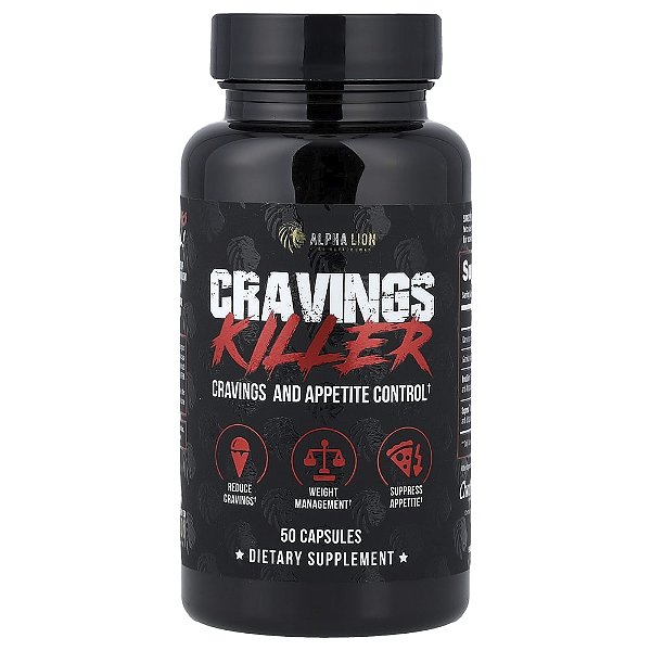 Suplemento Inibidor do Apetite Cravings Killer 50 Cápsulas - ALPHA LION