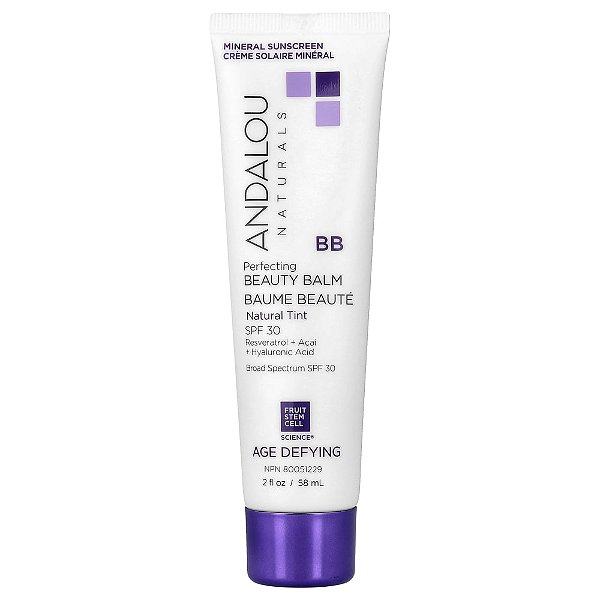 Bálsamo Facial BB Cream FPS 30 Perfecting Tintura Natural 58 ml - Andalou Naturals