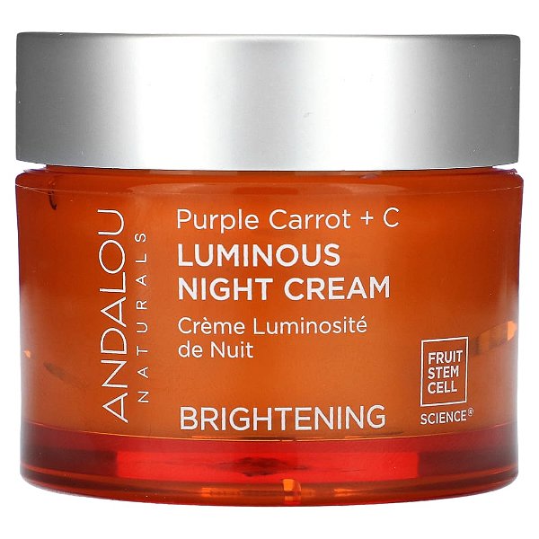 Creme Facial Noturno Iluminador Cenoura Roxa e Vitamina C 50 ml - Andalou Naturals