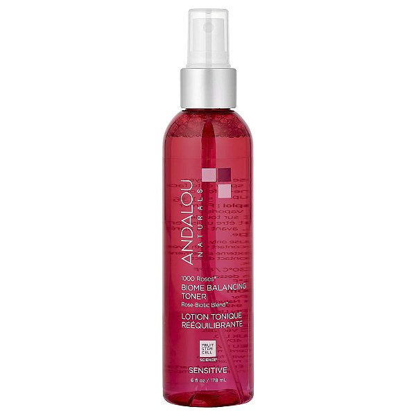 Tônico Facial Equilíbrio do Bioma 1000 Roses para Pele Sensível 178 ml - Andalou Naturals