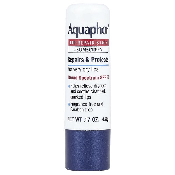Protetor e Reparador Labial em Bastão FPS 30 Sem Perfume 4.8 g - Aquaphor