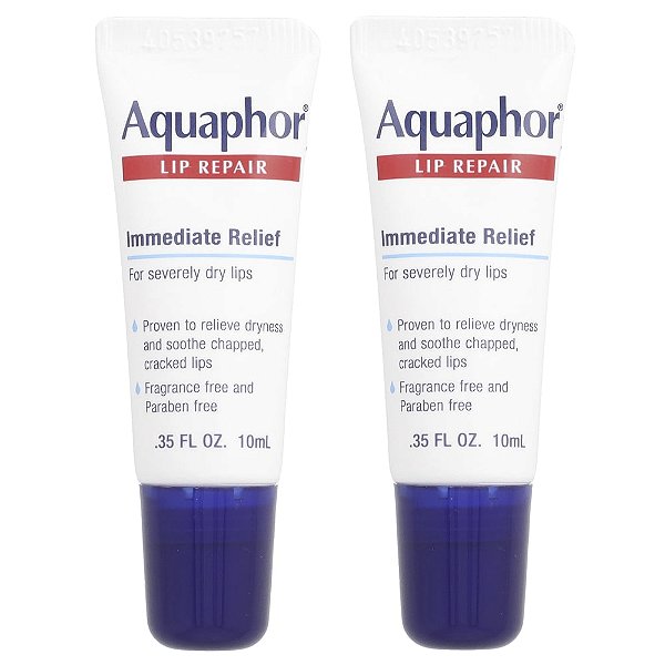 Protetor e Reparador Labial Lip Repair Alívio Imediato 2 Tubos de 10 ml - Aquaphor