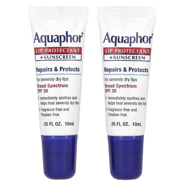 Protetor e Reparador Labial com FPS 30 Sem Perfume 2 Tubos de 10 ml - Aquaphor