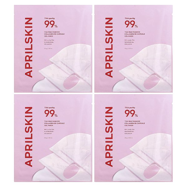 Máscara Facial em Gel Niacinamida e Colágeno Real Collagen Fit Mask 4 Unidades de 30 g - Aprilskin