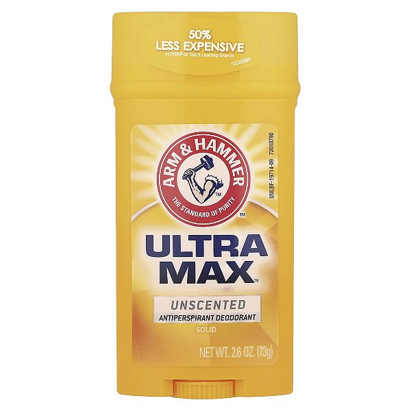 Desodorante Antitranspirante Sólido Masculino UltraMax Sem Fragrância 73 g - Arm & Hammer