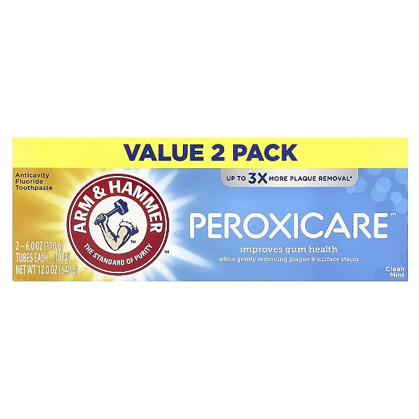 Creme Dental com Flúor PeroxiCare Deep Clean Hortelã 2 Unidades de 170 g - Arm & Hammer