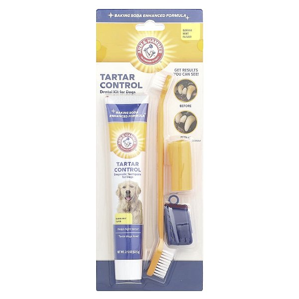 Kit Dental para Controle de Tártaro em Cães Banana e Menta Kit com 4 Produtos - Arm & Hammer