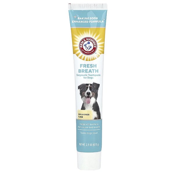 Creme Dental Enzimático Hálito Fresco para Cães Gengibre e Baunilha 67.5 g - Arm & Hammer