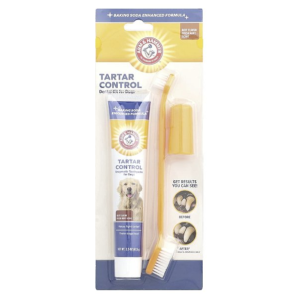 Kit Dental para Controle de Tártaro em Cães Carne Bovina Kit com 3 Produtos - Arm & Hammer