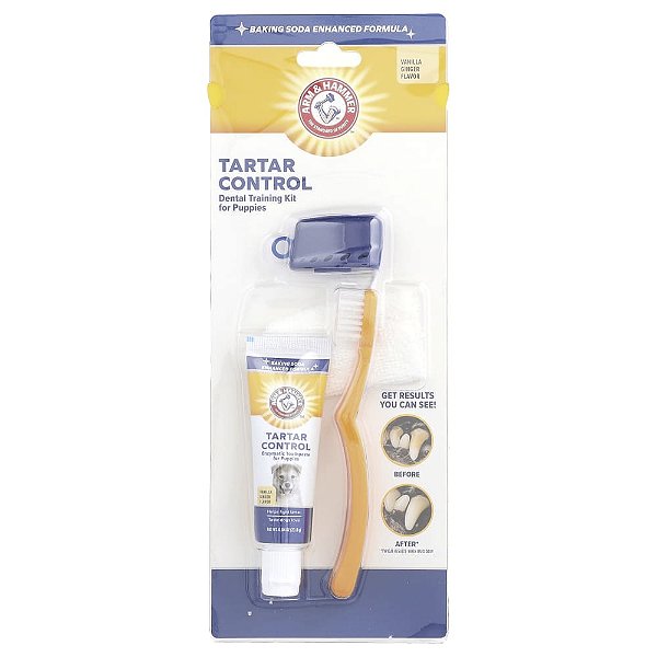 Kit de Treinamento Dental para Cachorros Baunilha e Gengibre Kit com 4 Peças - Arm & Hammer