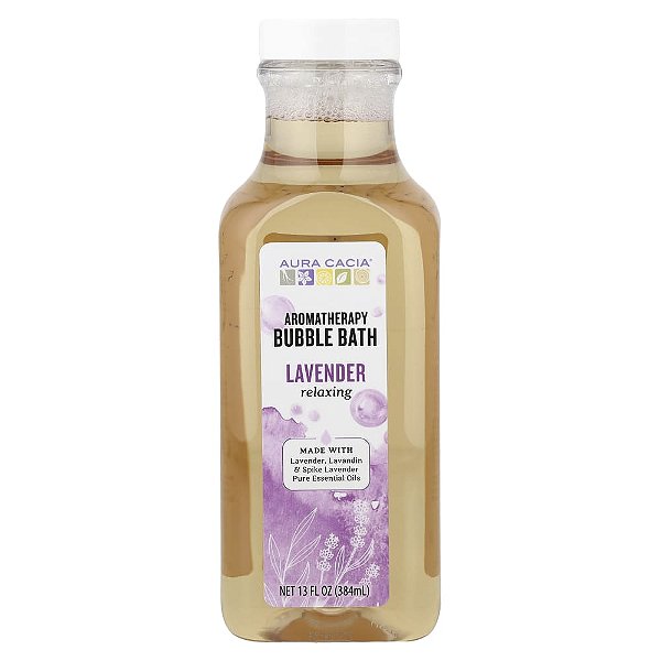 Banho de Espuma Aromaterapêutico Lavanda Relaxante 384 ml - Aura Cacia