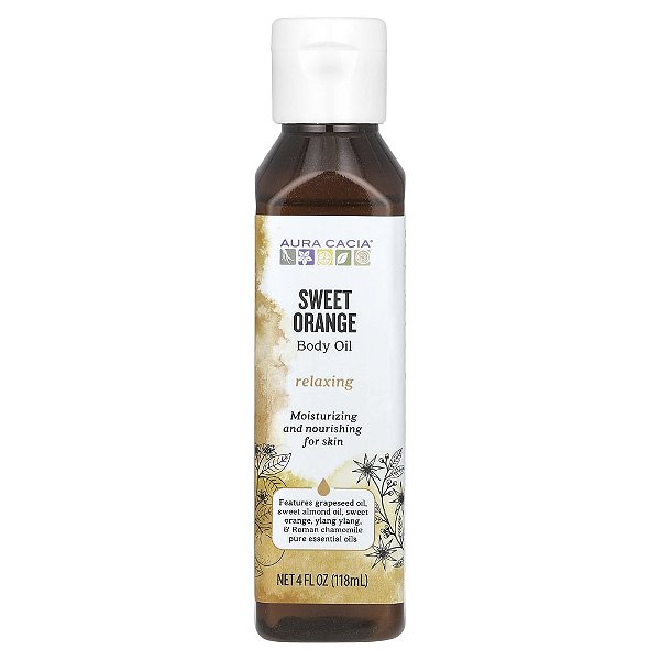 Óleo Corporal de Aromaterapia Relaxante Laranja Doce 118 ml - Aura Cacia