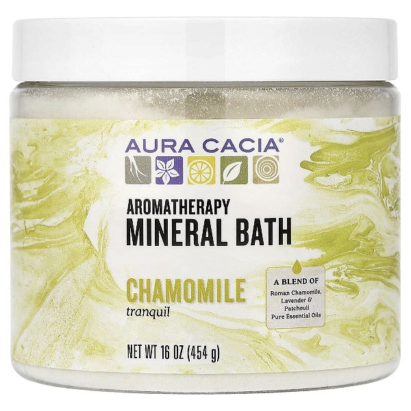 Sais para Banho Mineral de Aromaterapia Camomila Tranquila 454 g - Aura Cacia