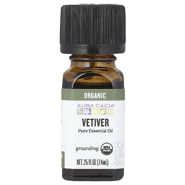 Óleo Essencial Puro Orgânico de Vetiver 7.4 ml - Aura Cacia
