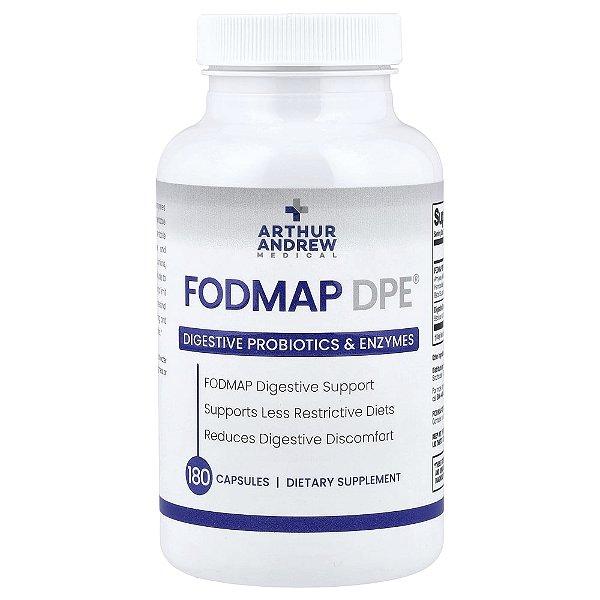 FODMAP DPE Enzimas para Digestão de Carboidratos 180 Cápsulas - Arthur Andrew Medical