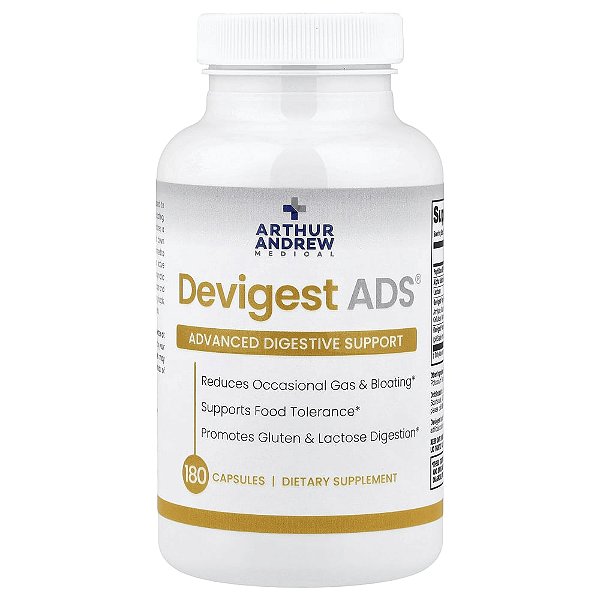 Devigest ADS Suporte Enzimático Digestivo Avançado 180 Cápsulas - Arthur Andrew Medical