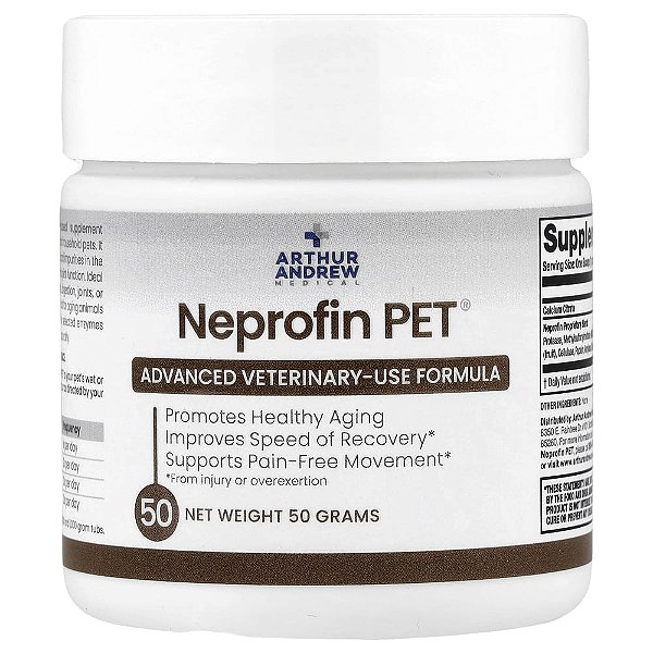 Neprofin Pet Suporte Enzimático para Cães e Gatos 50 g - Arthur Andrew Medical