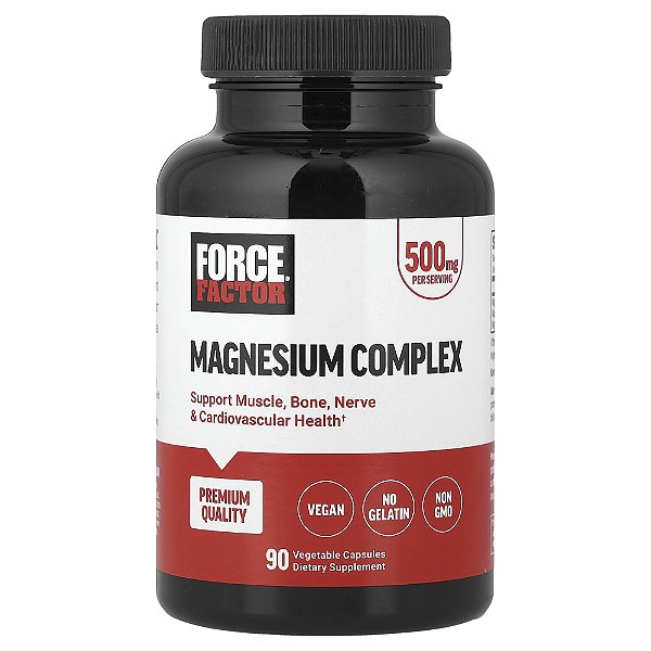 Complexo de Magnésio 500 mg 90 Cápsulas Vegetais - Force Factor