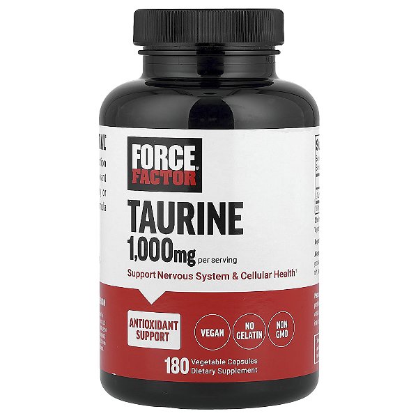 Taurina 500 mg 180 Cápsulas Vegetais - Force Factor