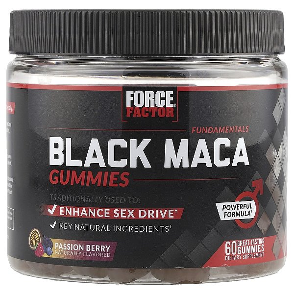 Gomas de Maca Peruana Negra Maracujá e Frutos Silvestres 60 Gomas - Force Factor