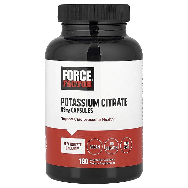 Citrato de Potássio 99 mg 180 Cápsulas Vegetais - Force Factor