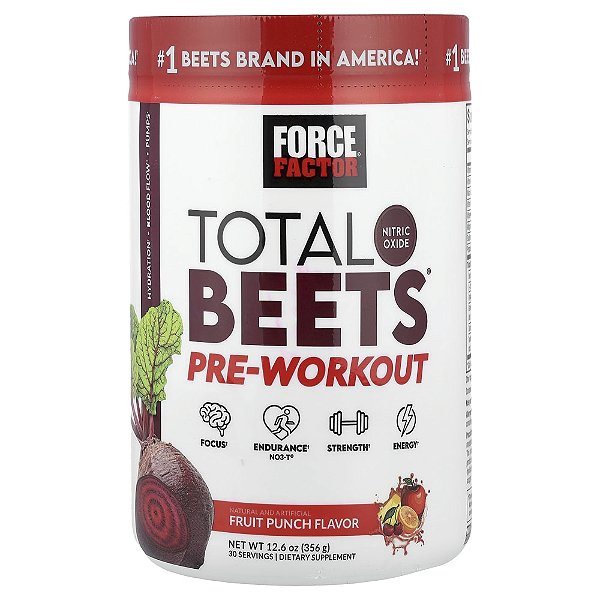 Total Beets Pré-Treino Ponche de Frutas 356 g - Force Factor