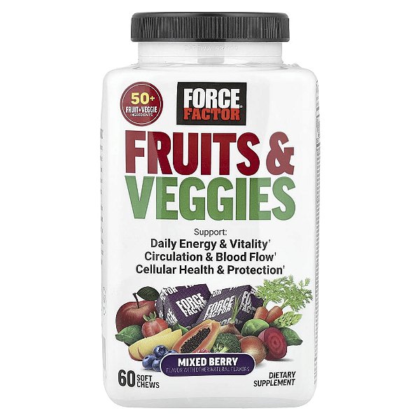 Frutas e Vegetais Superfoods Frutos Silvestres 60 Cápsulas Mastigáveis - Force Factor