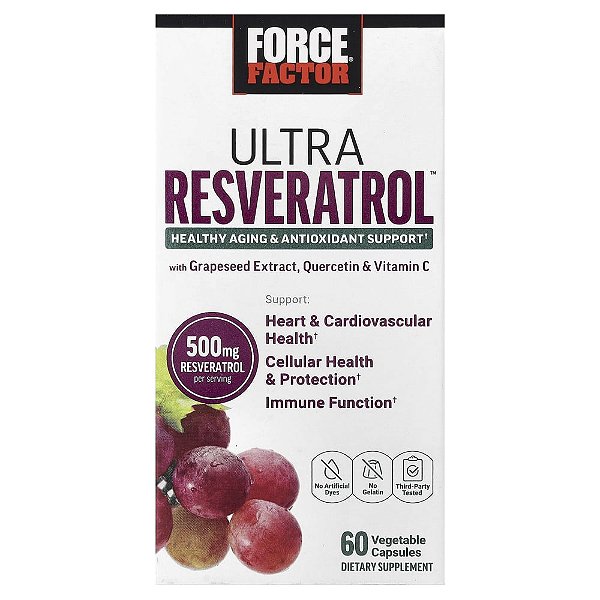 Ultra Resveratrol Concentrado 60 Cápsulas Vegetais - Force Factor