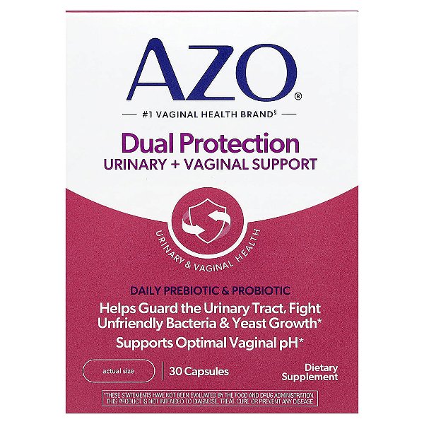 AZO - Suplemento de Prebiótico e Probiótico Dual Protection 30 Cápsulas