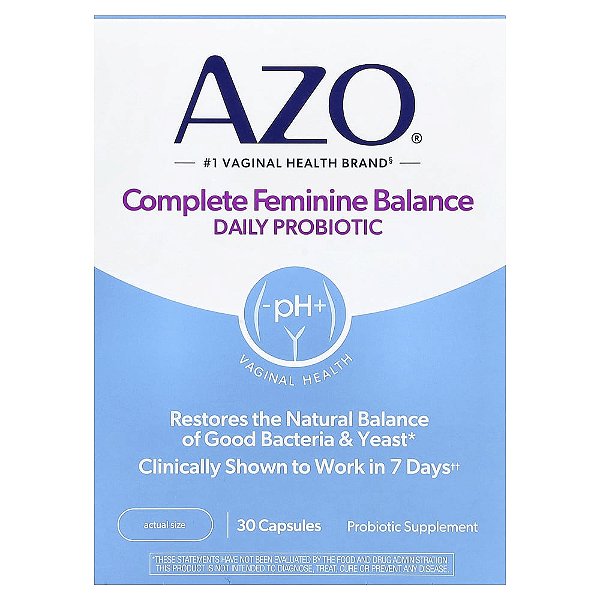 AZO - Probiótico Diário Feminino Complete Feminine Balance 30 Cápsulas