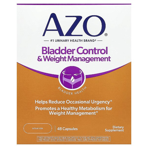 AZO - Suplemento para Controle de Bexiga e Peso Bladder Control 48 Cápsulas