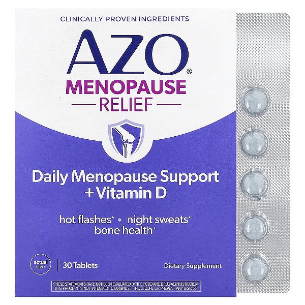 AZO - Suplemento para Alívio da Menopausa Menopause Relief 30 Comprimidos