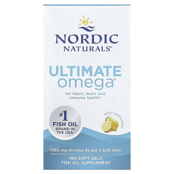 Nordic Naturals - Suplemento de Ômega-3 Ultimate Omega Sabor Limão 180 Softgels