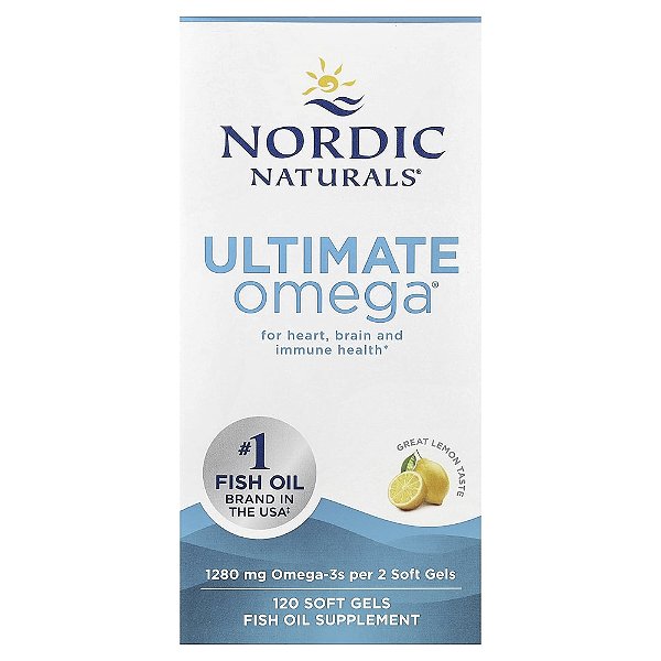 Nordic Naturals - Suplemento de Ômega-3 Ultimate Omega Sabor Limão 120 Softgels