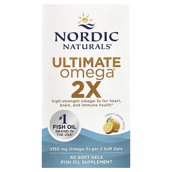 Nordic Naturals - Suplemento de Ômega-3 Concentrado Ultimate Omega 2X Limão 2150 mg 60 Softgels