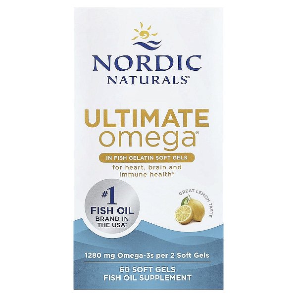 Nordic Naturals - Suplemento de Ômega-3 Ultimate Omega Sabor Limão 60 Softgels