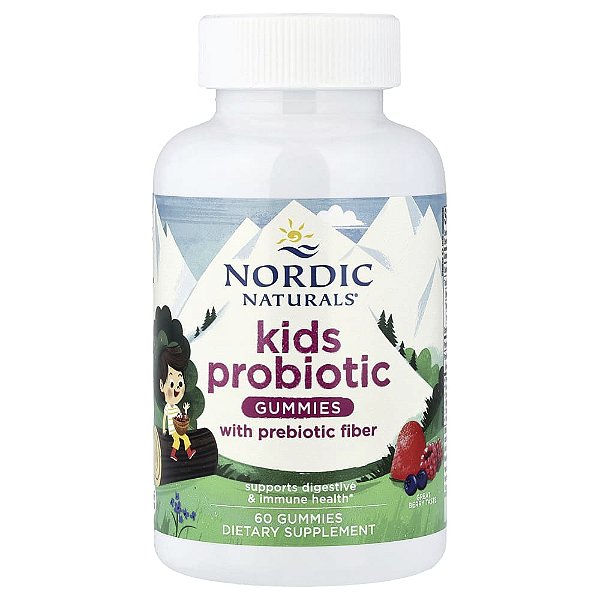 Nordic Naturals - Suplemento Probiótico Infantil em Gomas Frutos Silvestres 60 Gomas