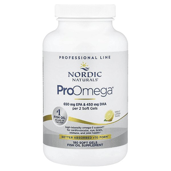 Nordic Naturals - Suplemento de Ômega-3 Profissional ProOmega Limão 180 Softgels