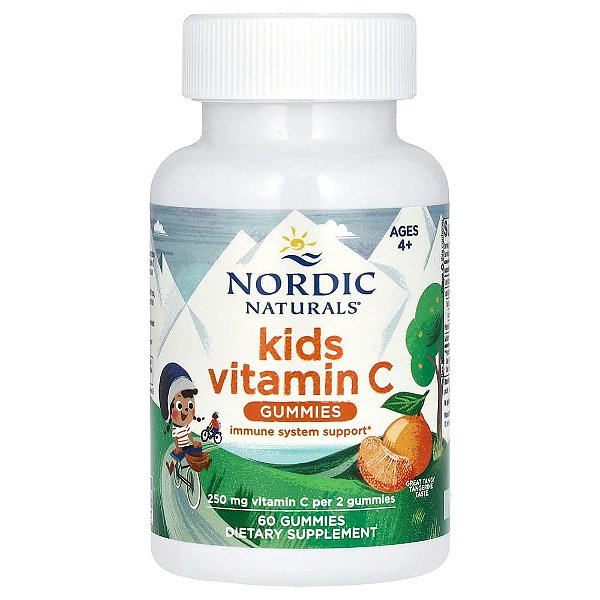 Nordic Naturals - Suplemento de Vitamina C Infantil 125 mg Tangerina Azedinha 60 Gomas