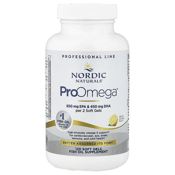 Nordic Naturals - Suplemento de Ômega-3 Profissional ProOmega Limão 120 Softgels